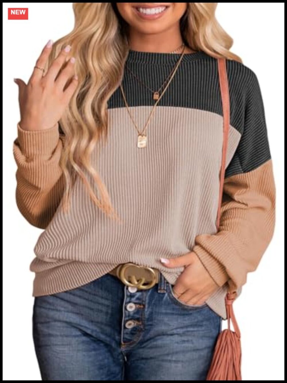 Plus Size Oversized Colorblock Sweatshirt Long Sleeve Crewneck